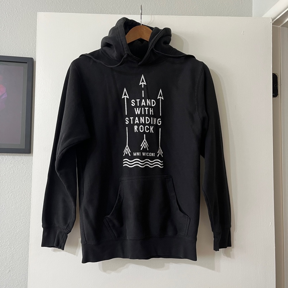 Black Hoodie with Stand With Standing Rock Design
